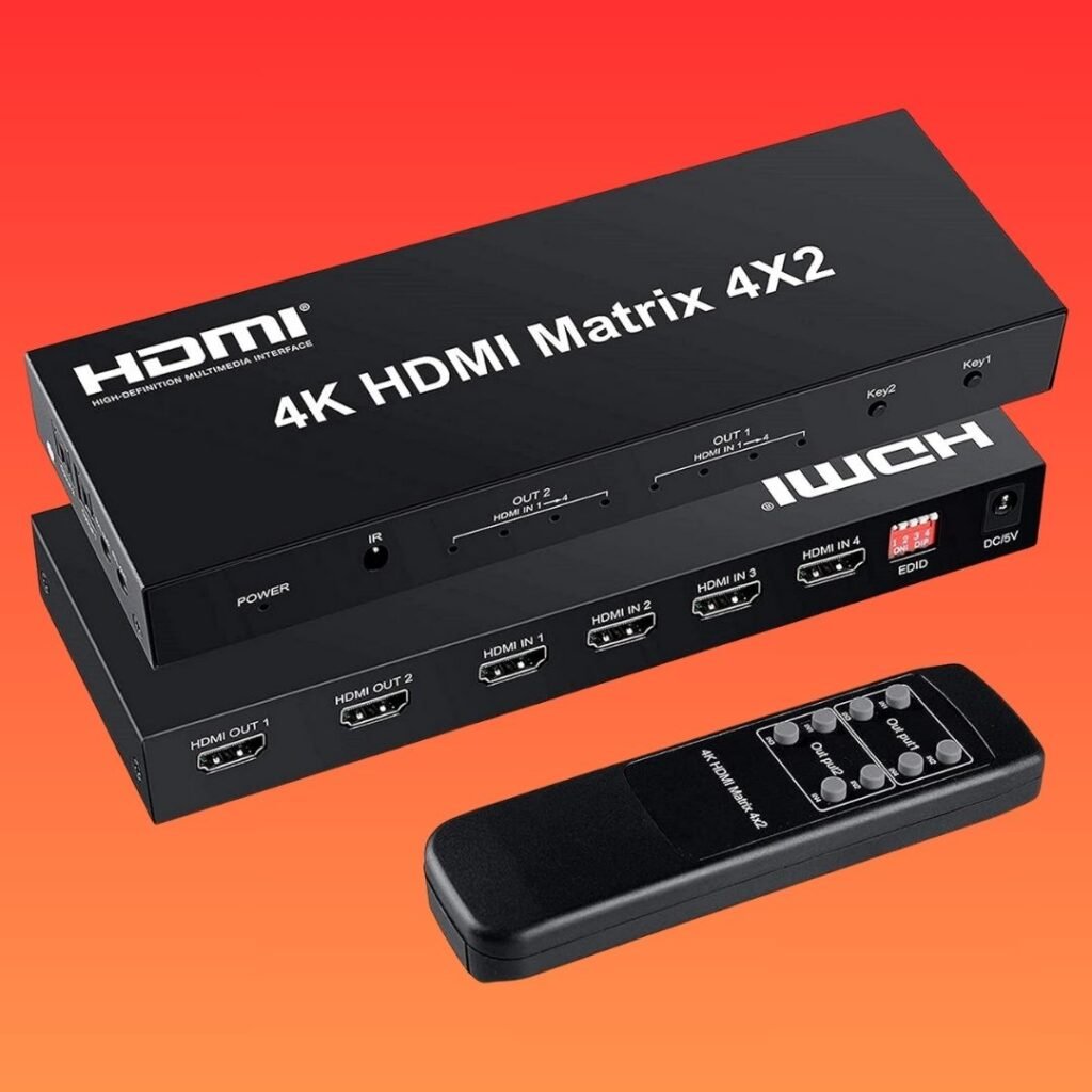 FERRISA 4x2 HDMI Matrix Switch Best for Multiple Displays